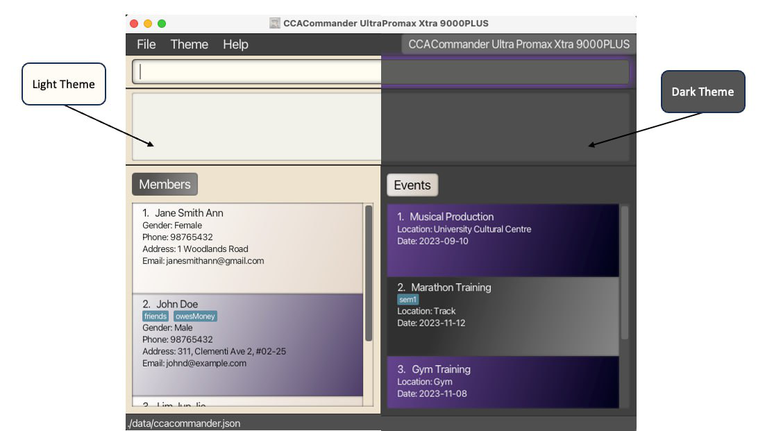 Light and dark themes