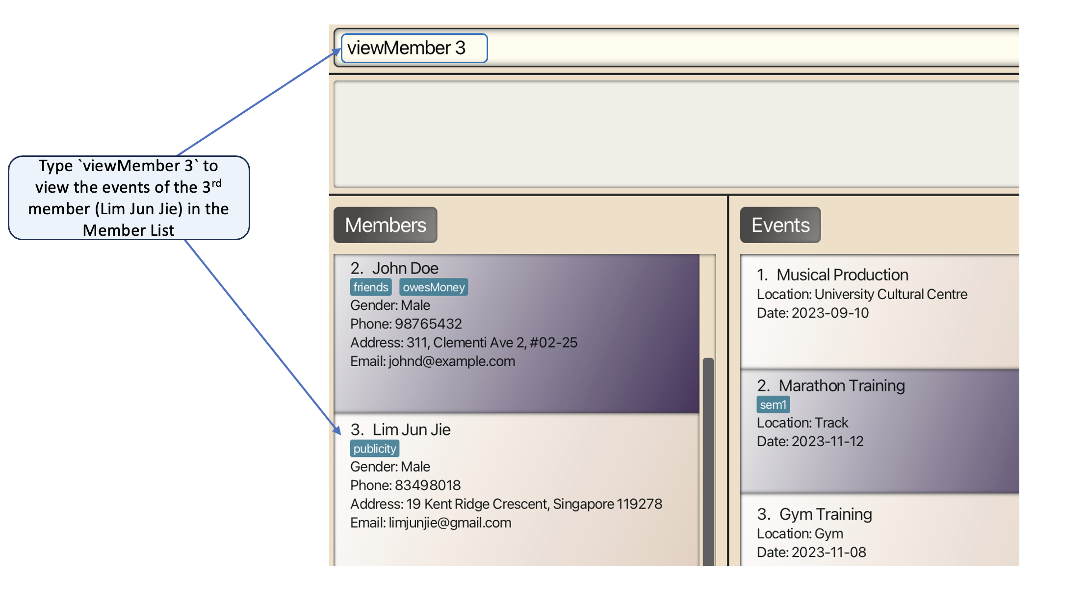 viewMember Pre Command